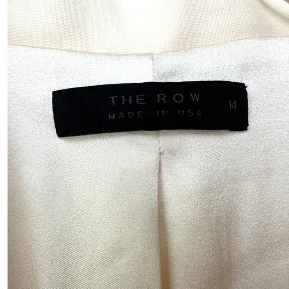 The Row Cream Wool-Silk Two-Button Blazer Jacket Women’s 14 - Picture 6 of 13